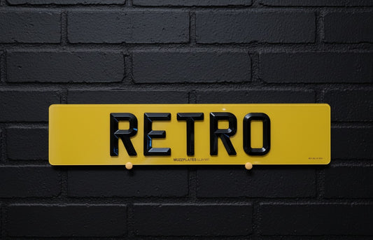 4D Bevelled Edge "RETRO" Number Plates