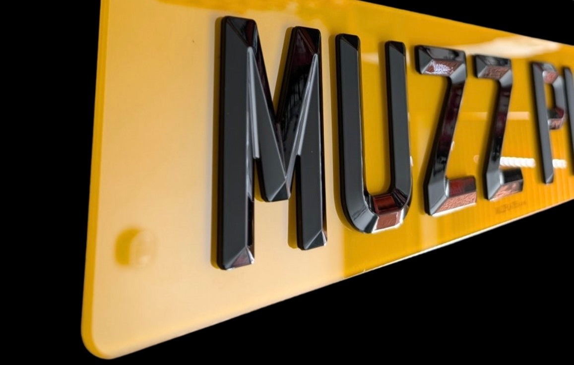 4D Bevelled Number Plates