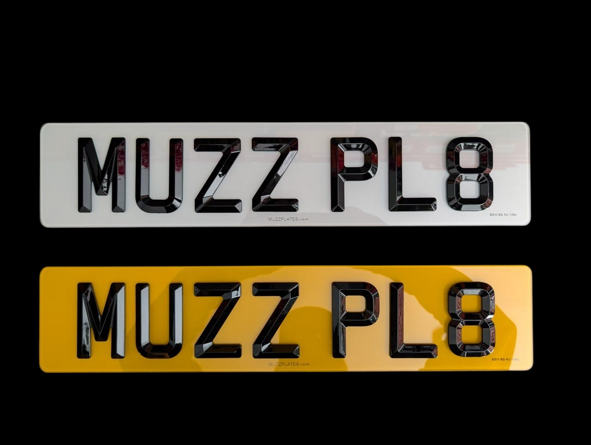 4D Bevelled Number Plates